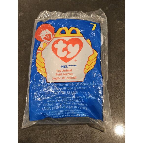 Ty Teenie Beanie Baby MEL #7 McDonald’s Happy Meal Kids Toy Sealed NEW 1998 - Picture 1 of 2